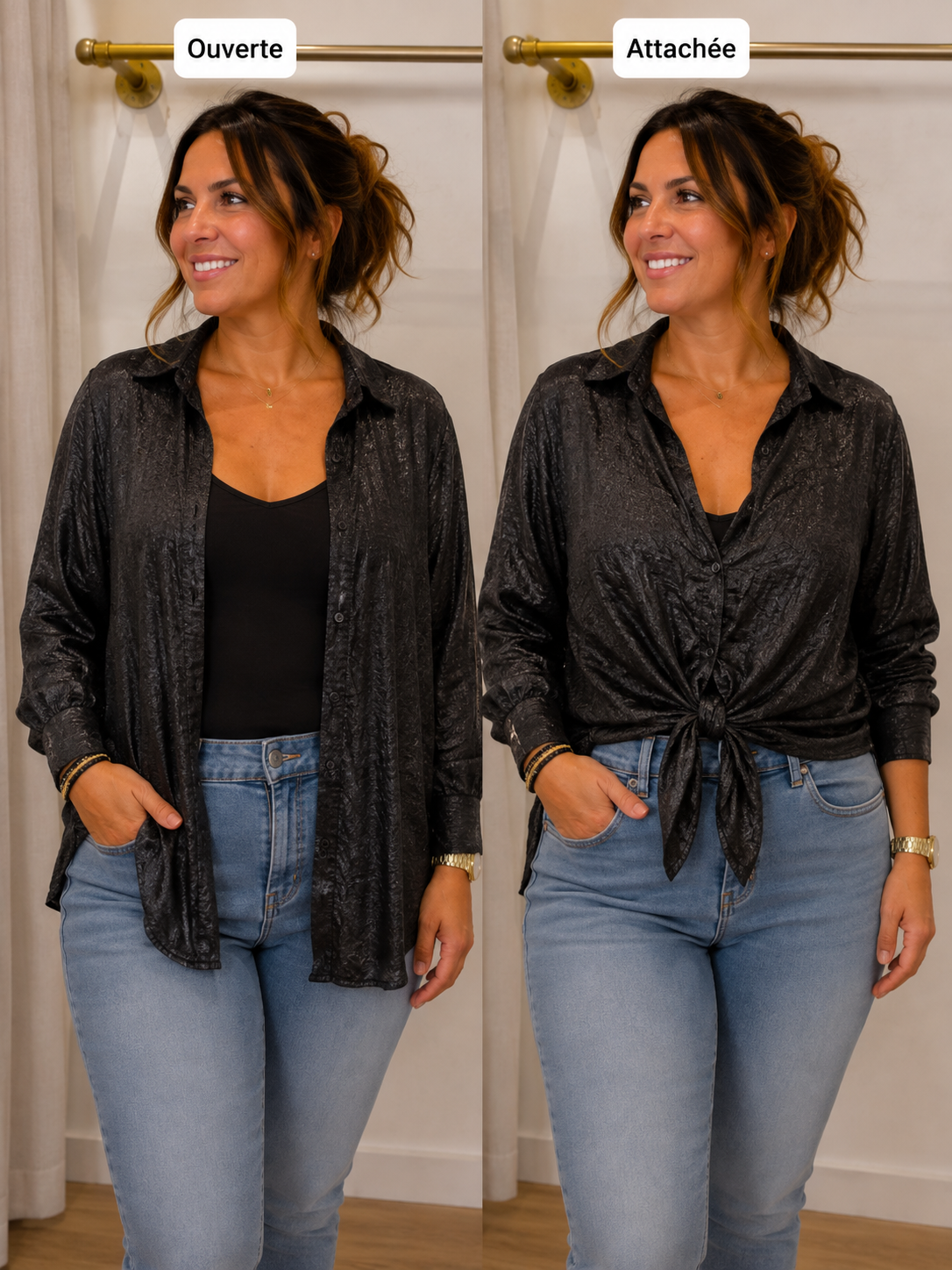 Chemise effet mouillé