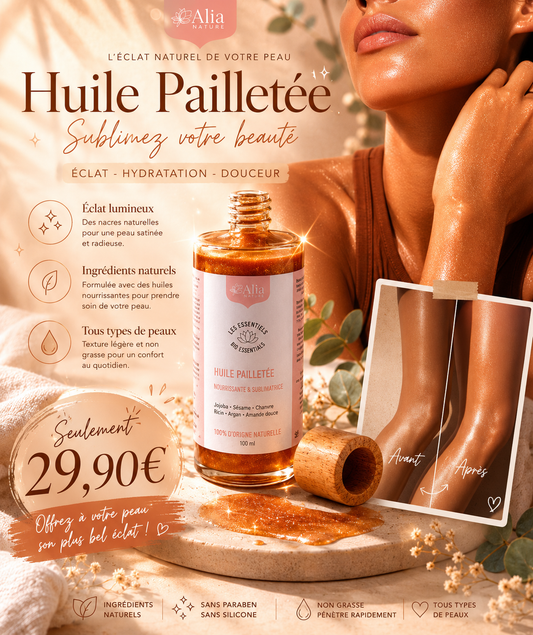 Huile pailletée