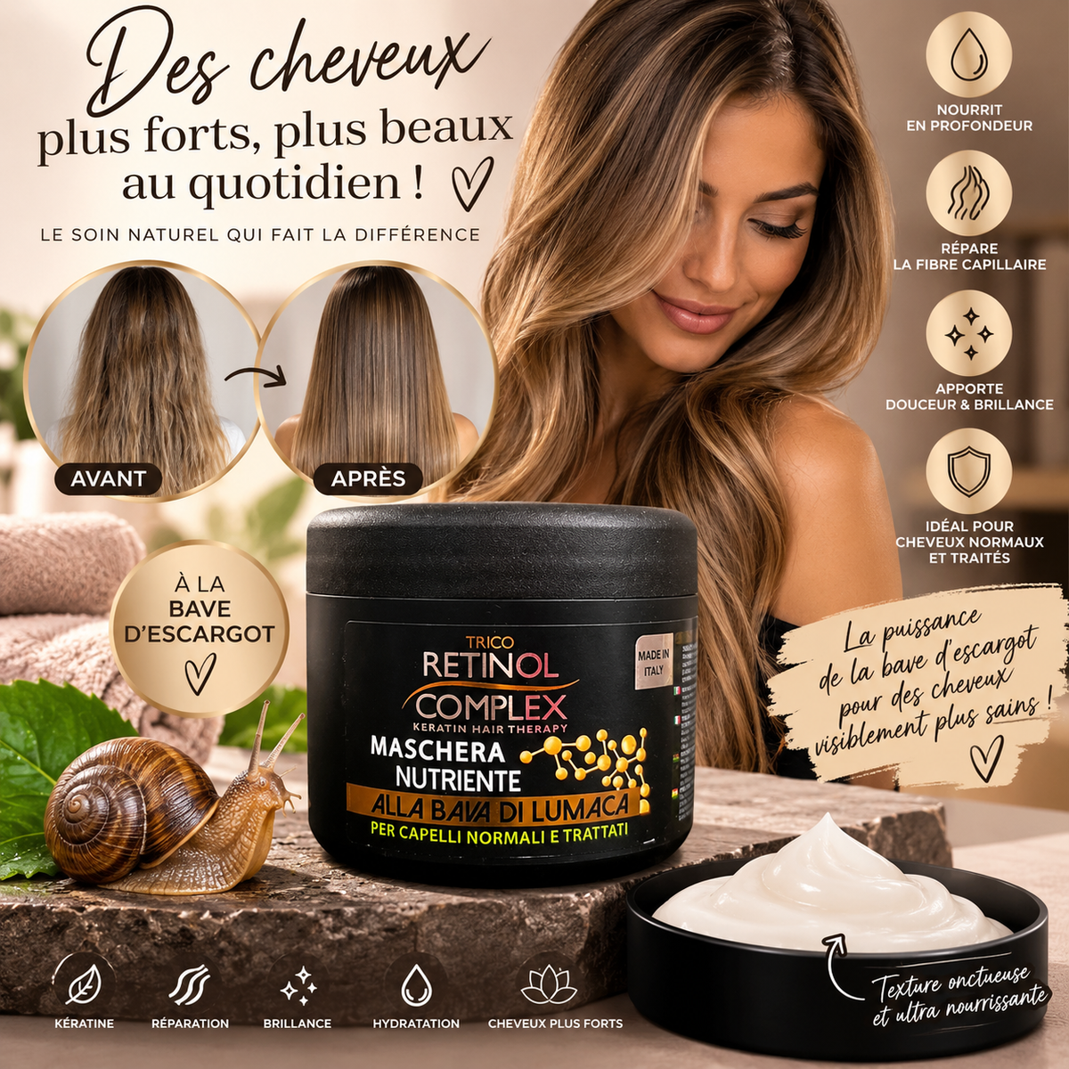 Masque cheveux bave d escargots